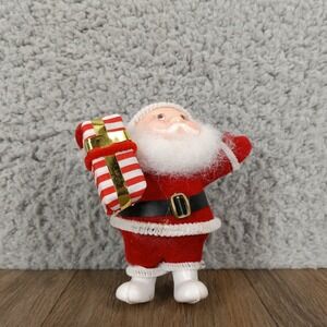 Santa Claus‎ Christmas Ornament Figurine Holding Gift Holiday Decor 3 Inch